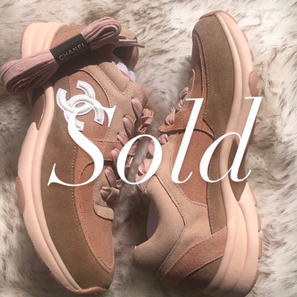 Auth. Chanel Pink Suede Sneaker Size 8.5 (39)
